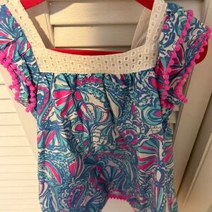 Lilly for target Girls Blue & Pink Patterned dress